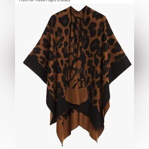 NWT Melifluos Designed in Spain Shawl Wrap Poncho Ruana Cape Cardigan Sweater